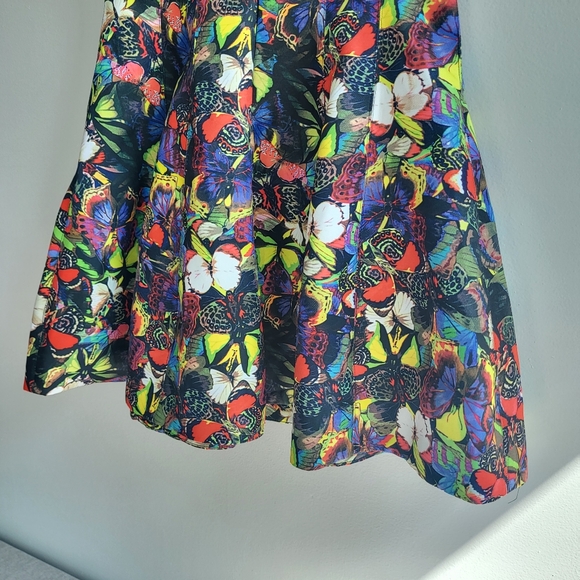 Mooerker Rainbow Butterfly Bell Flare Short Sleeve Dress Ladiss Size Medium - Picture 6 of 11
